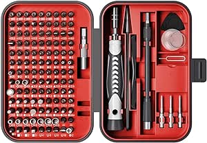 Small Screwdriver Set with 120 Bits, Kingsdun 130 in 1 Precision Magnetic Screwdriver Bit Set with Tweezer, Flat, Phillips, Pentalobe, Torx Star Screwdriver for Computer, Xbox, Phone, PC Laptop