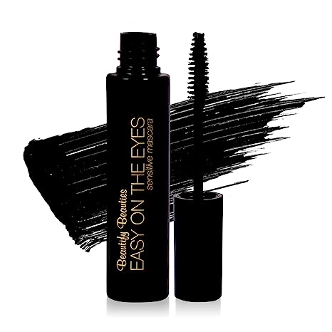 EASY ON THE EYES Sensitive Eye Mascara By Beautify Beauties - Hypoallergenic Mascara For Contact Lens Wearers – Non-irritating, Fragrance-free Mascara For Natural Looking Lashes- 0.35 oz (Black)