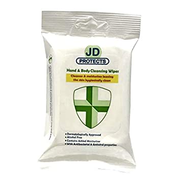 JD Protects Hand & Body Cleansing Wipes Alcohol Free