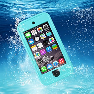 iPod 6 Waterproof Case,SAVYOU Apple iPod Touch 6th Generation Waterproof Heavy Defender Shockproof Dirtproof Snowproof Dustproof Sweatproof iPod Touch 6 with Kickstand (Blue)