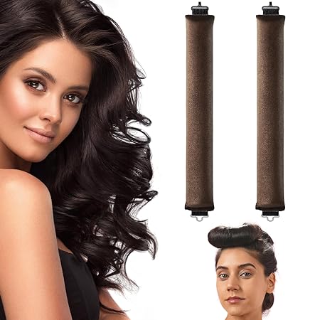 Heatless Hair Curler, Flexi Rods with Hook, Heatless Curling Rod for All Hair Types, No Heat Curlers to Sleep In, Heatless Curls for Blowout Hair(2 Rods)