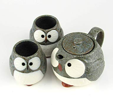 Owl Ceramic Tea Set (Blue)