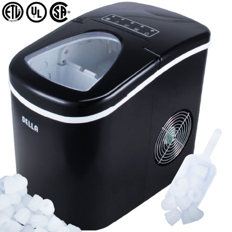 DELLA© Portable Ice Maker, Produces up to 26 lbs. of Ice Daily, 2-Size (Black)
