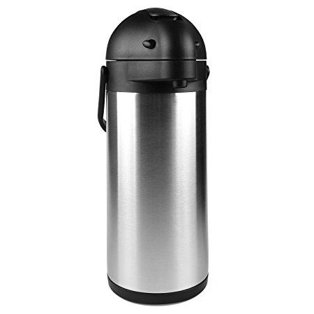 101 Oz (3L) Airpot Thermal Carafe / Lever Action / Stainless Steel Thermos / 12 Hour Heat Retention / 24 Hour Cold Retention by Cresimo