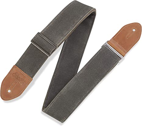 Levy's Leathers 2" Waxed Canvas Guitar Strap Traveler's Design; Green (M7WC-FGN)