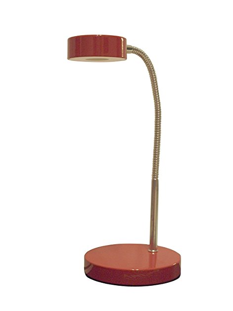 Desk Lamp LED Office Dorm Study School Bedside Bulb Lamps Home Work Modern Light (Red)