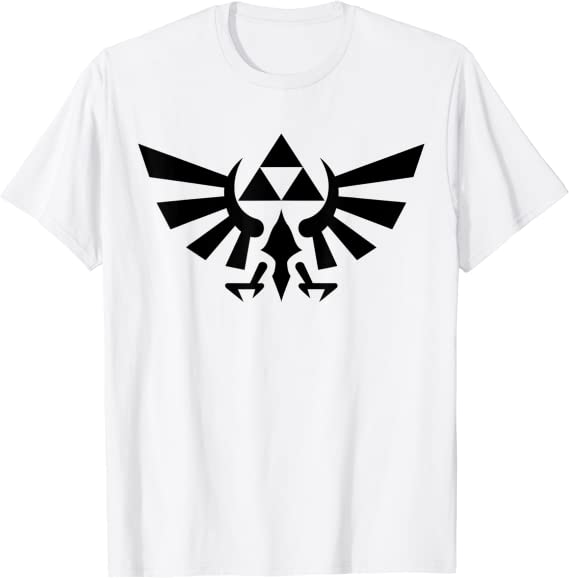 Legend of Zelda Hyrule Crest Triforce Black Out Logo T-Shirt