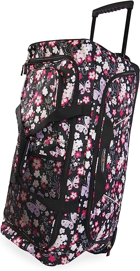 Pacific Coast Signature Women's 32" Large Rolling Duffel Bag, Dark Butterfly, One Size