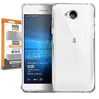 Orzly - FlexiCase for Microsoft Lumia 650 Smartphone/Phablet (2016 Model) - Protective Flexible Silicon Gel Phone Case in 100% Transparent