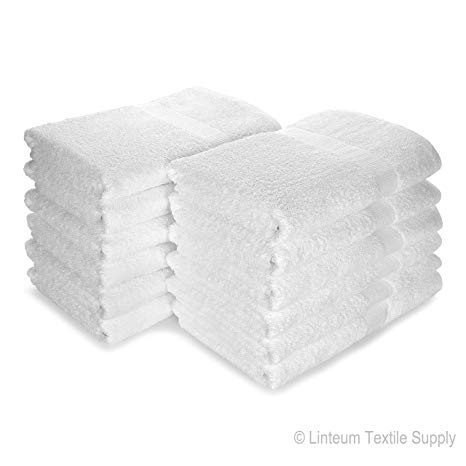 Linteum Textile (12-Pack, 24x48 in, White) Hotel-Quality Bath Towels, 100% Soft Cotton
