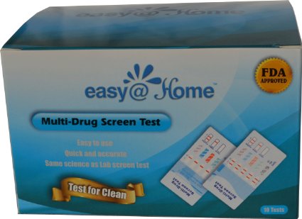 10 Pack Easy@Home 5 Panel Instant Urine Drug Test - Marijuana (THC),Cocaine (COC),Opiate (OPI 2000),Amphetamine (AMP),Phencyclidine (PCP) #EDOAP-154