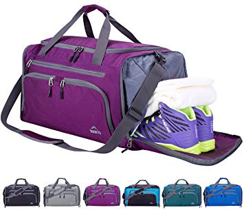 Venture Pal Packable Sports Gym Bag with Wet Pocket & Shoes Compartment Travel Duffel Bag for men and Women