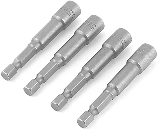 uxcell Magnetic Powered 65mm Long 5.5mm Hex Socket Nut Setters Driver x 4