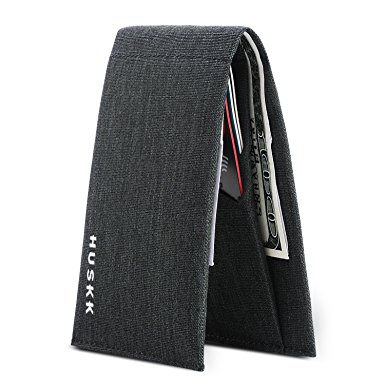 Slim Card Holder Front Pocket Wallet - Vegetable Tanned - HUSKK