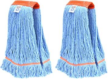 Nine Forty Industrial | Commercial USA Looped End Wet Mop Head Refill | Replacement – Heavy Duty 4 Ply Premium Synthetic Yarn (2 Pack, Large)