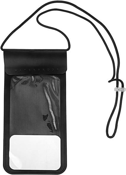 CLISPEED 1Pc Cellphone Dry Waterproof Cell Phone Pouch Case Floating Water Proof Dry Bag Waterproof Case with Neck Lanyard Bag Cover, Mobile Black