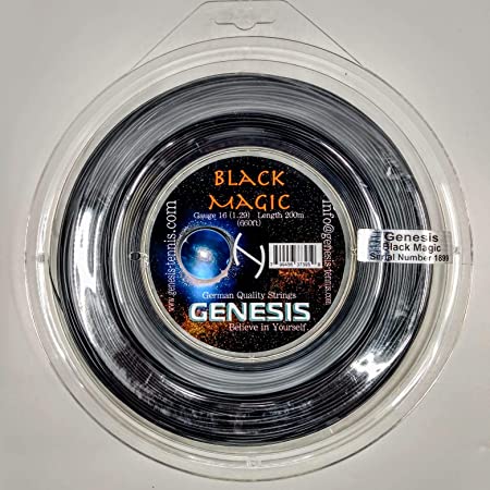 Genesis 660-Feet Black Magic Tennis Racket Reel Set, Black, 16L/1.29mm