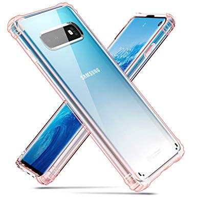 Hocase Galaxy S10 Case, SM-G973 Case, Shock Absorption TPU Rubber Bumper Corners Clear Hard Back Cover Hybrid Slim Protective Case for Samsung Galaxy S10 6.1-inch 2019 - Rose Gold