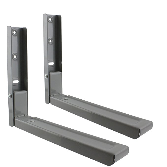 First4Spares Universal Extendable Wall Mounting Brackets For All Makes And Models Of Microwave Silver