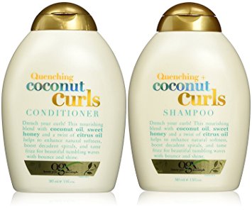 Organix Quenching Plus Coconut Curls Bundle, Shampoo & Conditioner, 13 Ounce Each