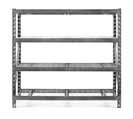 Gladiator GARS774SZG Tool Free 4 Shelf 8000-Pound Capacity Rack Shelf, 77-Inch Wide by 72-Inch High