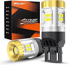 SEALIGHT 7443 LED Bulb for Reverse Backup Light, 1200% Super Bright 7440 7441 7444 T20 W21W LED Light Bulb White for Tail Light Bulb Replacement (2PCS)