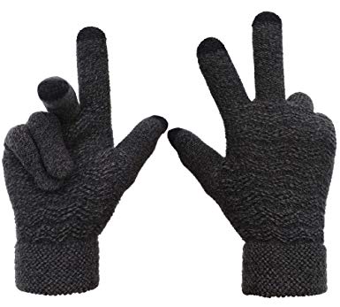 Arctic Paw Men's 3 Finger Touchscreen Sensitive Knit Winter Gloves