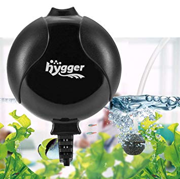 Hygger Quiet Mini Air Pump for Aquarium 1.5 Watt Oxygen Fish Air Pump for 1-15 Gallon Fish Tank with Accessories