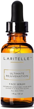 Laritelle Organic Face Serum, Rejuvenating, Nourishing, Vitamins and Antioxidants-rich Treatment for Face, Neck and Decollete, Luxurious, Silky, Smoothing, Balancing Serum for All Skin Types, 2 oz