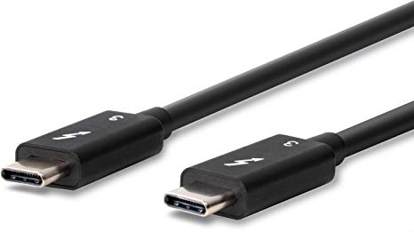 Plugable Thunderbolt 3 Cable 40Gbps Supports 100W Charging, 2.6 feet (0.8 Meters), 5A, USB C Compatible (Thunderbolt 3 Certified)