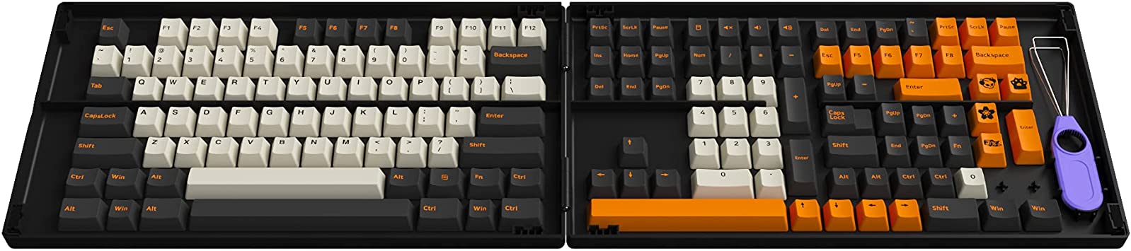 EPOMAKER AKKO Carbon Retro 229 Keys Cherry Profile Double-Shot PBT Full Keycaps Set, with Custom Storage Box for Mechanical Keyboard Replacement (Cherry Profile, AKKO Carbon Keycaps)