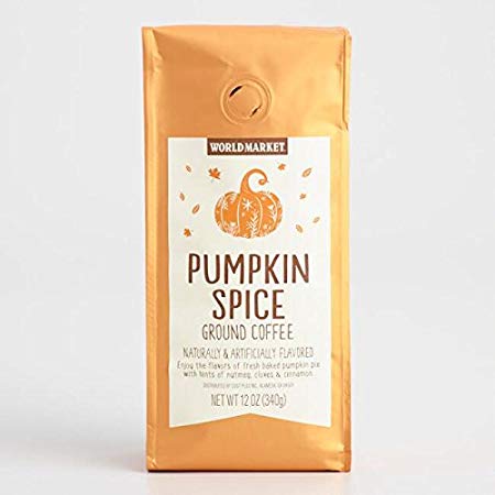 Pumpkin Spice Ground Coffee Beans - Pure Arabica, Great Aroma Rich Flavored Pumpkin Pie | Gourmet Blend of Central & South American, Best for Espresso, Cappuccino and Latte | 12 Ounce, 1 Pack