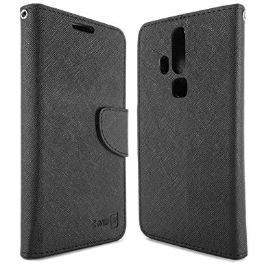 ZTE Axon Pro Wallet Case, CoverON® [CarryAll Series] Flip Folio Card Slot Pouch Cover Screen Protector   Strap Case For ZTE Axon Pro - Black