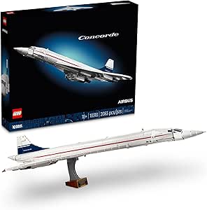 LEGO Icons Concorde Model Aircraft, Gift for Adults, Build a Replica Model of The World’s Most Famous Supersonic Commercial Passenger Plane with Authentic Details and Functional Pieces, 10318