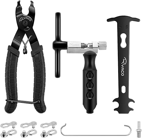 RYACO Bike Chain Tools Set, Bicycle Link Plier, Chain Cutter, Chain Inspection Caliper Included for 6/7/8/9/10 Speed Chains Link Repair, Professional Tool Kit, Suit for Road Mountain Sports Bike