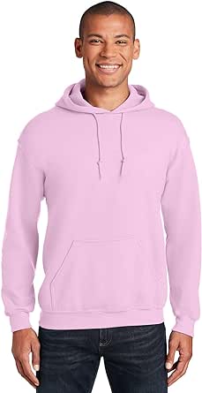 Men's Heavy Blend Fleece Hooded Sweatshirt G18500 (Medium, Light Pink)