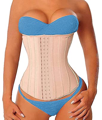 YIANNA Women's Latex Waist Trainer Long Torso Underbust Corsets Cincher Sport Girdle