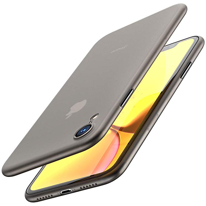 TOZO for iPhone XR Case 6.1 Inch (2018) Ultra-Thin Hard Cover Slim Fit [0.35mm] World's Thinnest Protect Bumper for iPhone XR [ Semi-transparent ] Lightweight [Matte Finish Black]