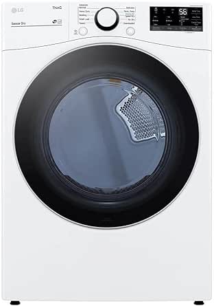 LG DLE3600W 7.4 cu. ft. Ultra Large Capacity Smart wi-fi Enabled White Front Load Electric Dryer with Built-In Intellig