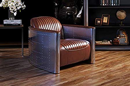 Industrial Style Living Room Chair, Accent Armchair for Commercial use (Dark Brown)