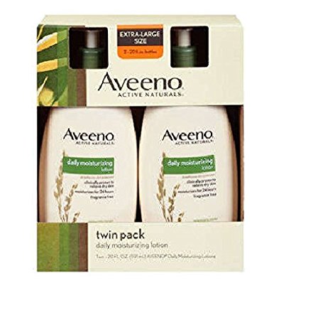 Aveeno Active Naturals Daily Moisturizing Lotion, NEW 2 pack of 20 FL oz Pump