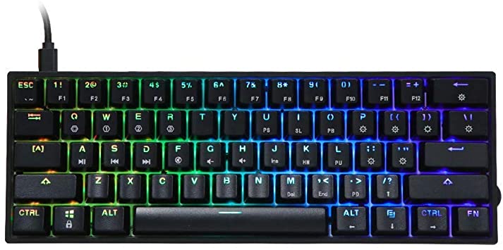 EPOMAKER SKYLOONG GK61S SK61S 61 Keys Hot Swappable 60% Mechanical Keyboard with RGB Backlit, ABS Keycaps, 1900mAh Battery for Win/Mac/Gamers