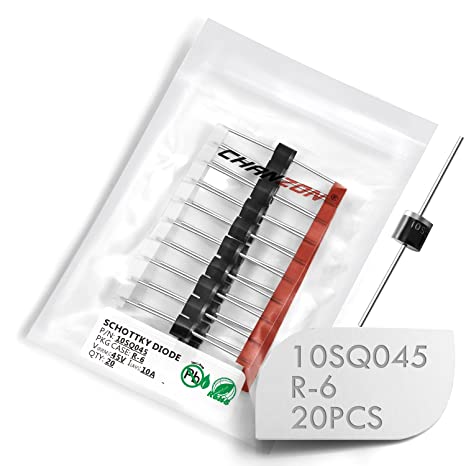 (Pack of 20 Pieces) Chanzon 10SQ045 Schottky Barrier Rectifier Diodes 10A 45V R-6 Axial 10 Amp 45 Volt