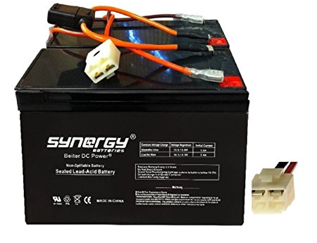 Razor 12 Volt 7Ah Electric Scooter Replacement Batteries High Performance - Set of 2 Includes New Wiring Harness (replaces 6-DW-7)