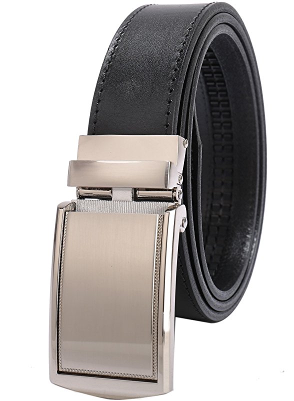 Beltox Men’s Full Grain Dress Leather Ratchet Belts Automatic Buckle in Gift Box