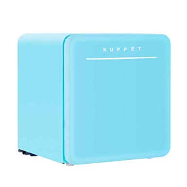 KUPPET Classic Retro Compact Refrigerator Single Door, Mini Fridge with Freezer, Small Drink Chiller for Home,Office,Dorm, Small beauty cosmetics Skin care mask refrigerated for home,1.6 Cu.Ft (Blue)