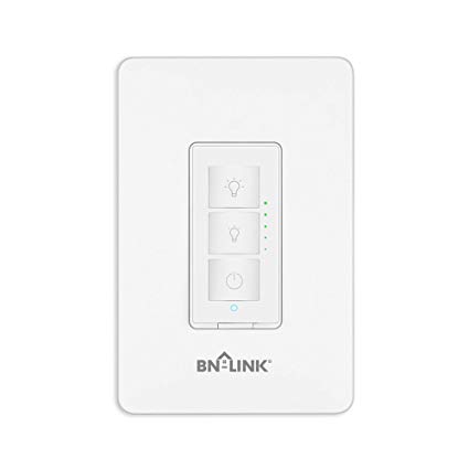 BN-LINK Smart Dimmer Switch - Dimmable LED, Halogen and Incandescent Bulbs - Compatible with Alexa and Google Assistant - Single-Pole ONLY - No Hub Required, Neutral Wire Required, Single Pole