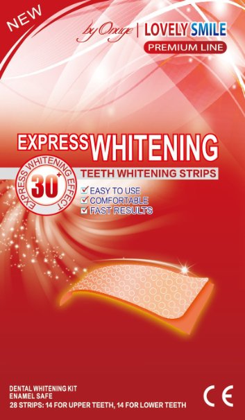 28 Teeth Whitening Strips  NEW 30 min Express  Lovely Smile Premium Line Professional Quality - Teeth Whitening Kit - Tooth Whitening - Express Whitening - Whiter Teeth