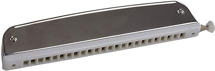 REVEL C scale 24-hole Scale Changer Chromatic Premium Harmonica/Mouth Organ with Case for Professional and Amateurs. Ultra premium finish and durable built. Silver colour