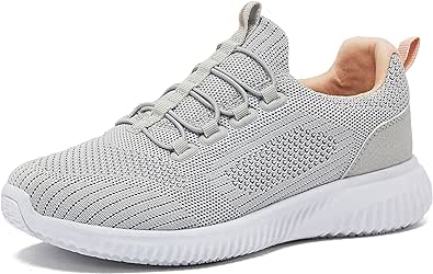 Avia Air Slip On Shoes for Women - Casual Comfortable Athletic Tennis Walking Sneakers for Women with Memory Foam - Sizes 6 to 12, Medium & Wide Width - Black, Grey with Pink, Aqua Blue & White